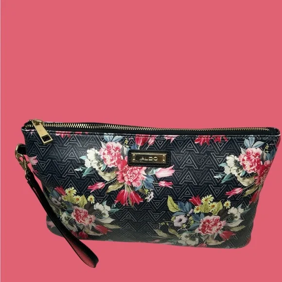 ALDO Black Floral Wristlet Clutch - Picture 4 of 7